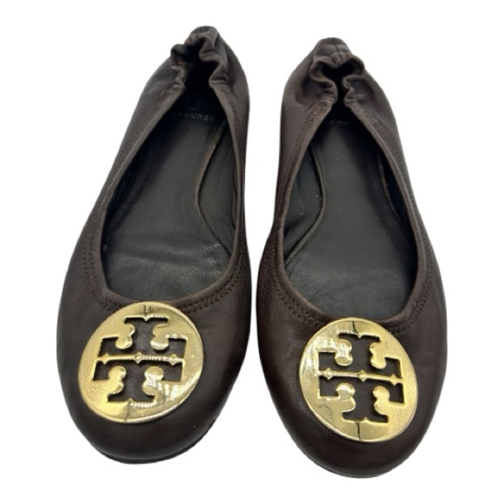 Tory Burch Reva BrownFlats with Logo Medallion 8